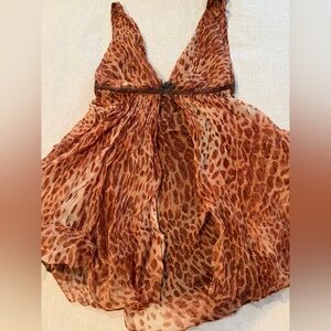 Marciano Leopard Chiffon Flowy babydoll Dress